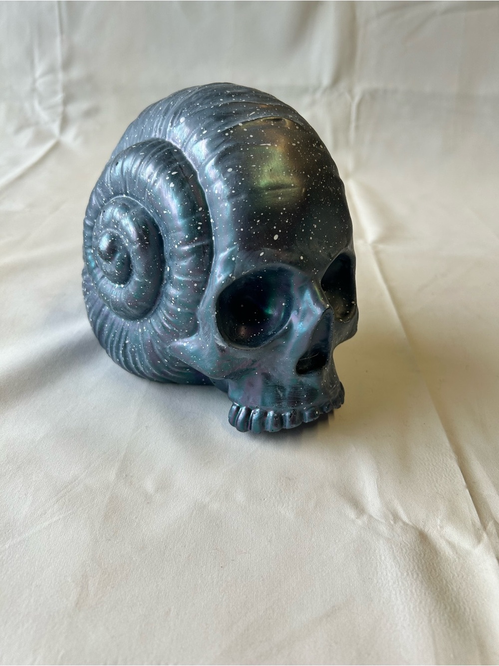 Galaxy Nautilus Skull Sculpture